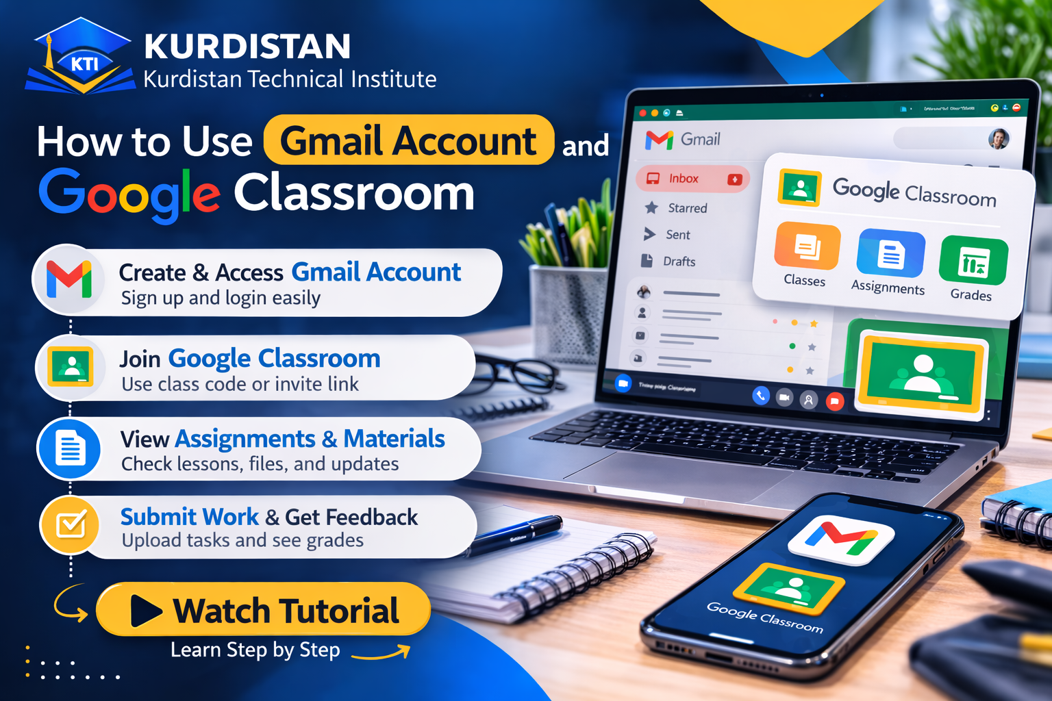 How to use gmail account and google classroom